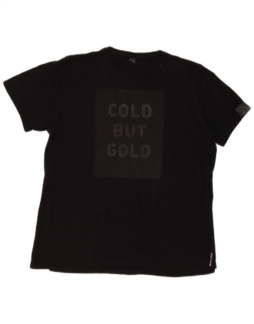 Tricou grafic pentru bărbați Replay Top XL Negru