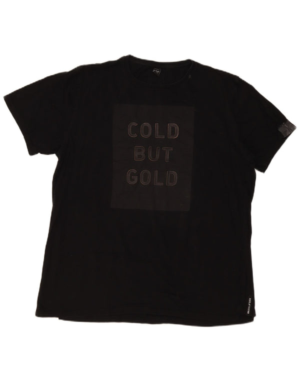 Tricou grafic pentru bărbați Replay Top XL Negru