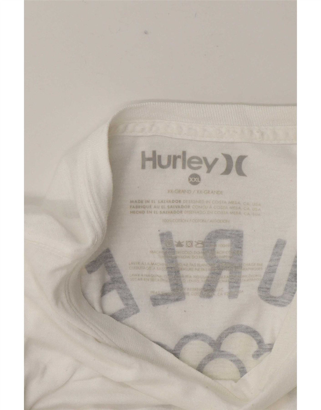 Hurley Mens Graphic T-Shirt Top 2XL White Cotton