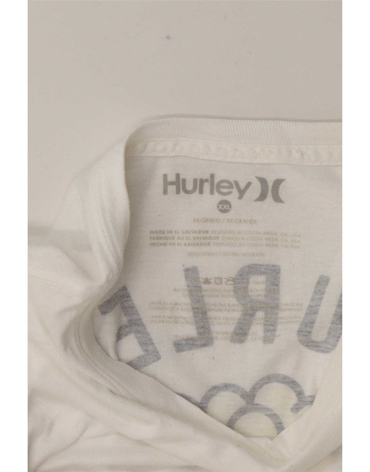Hurley Mens Graphic T-Shirt Top 2XL White Cotton