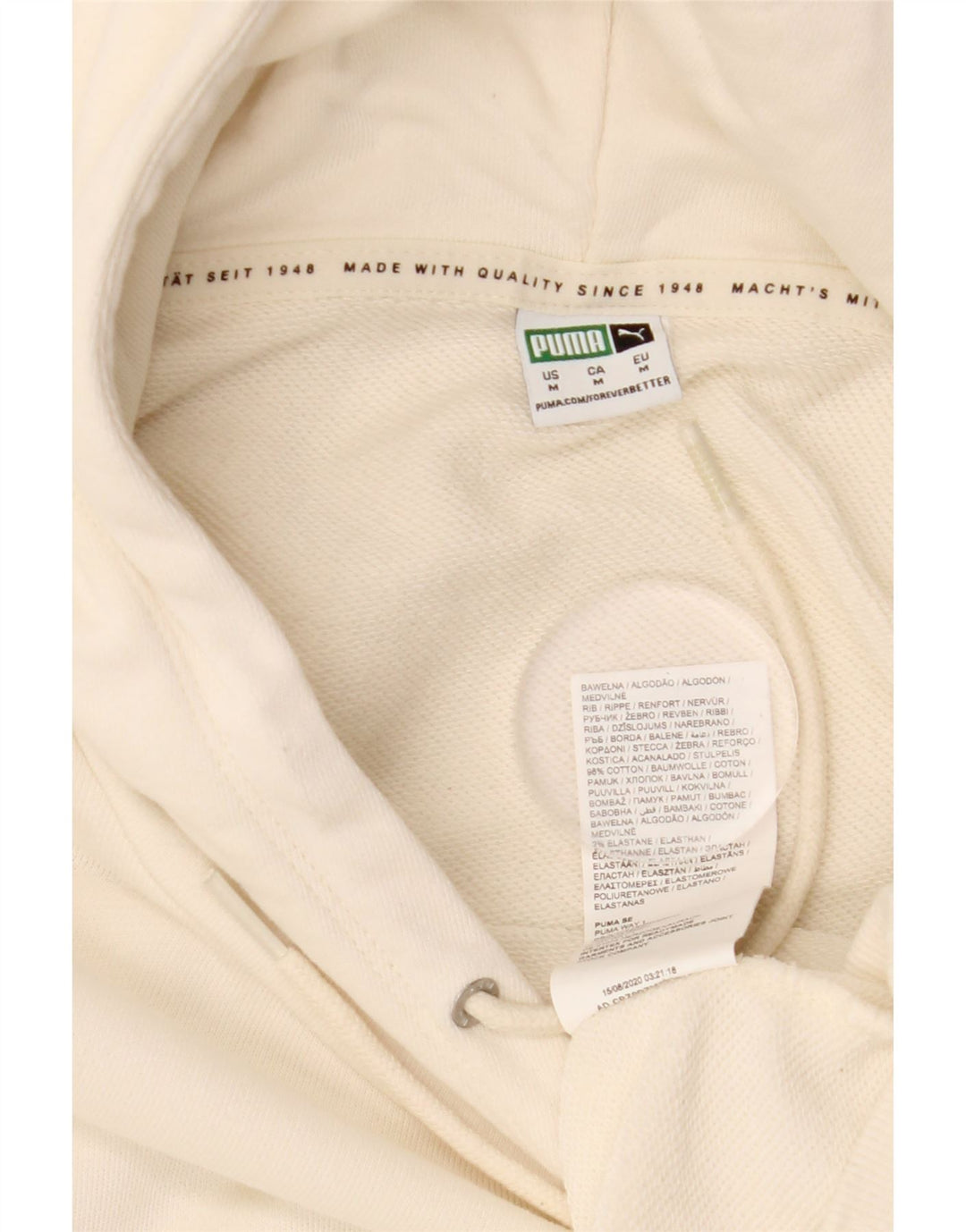 Pulover supradimensionat pentru femei PUMA UK 14 Bumbac alb mediu