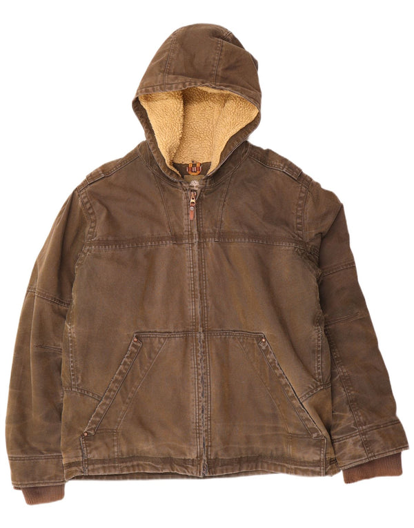 Jachetă Windbreaker pentru bărbați cu glugă Timberland UK 44 2XL bumbac maro