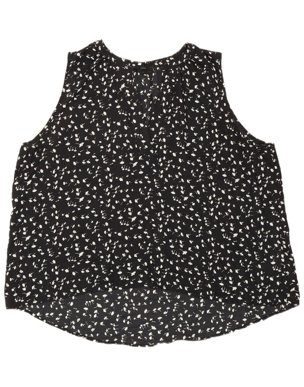 Bluză fără mâneci 365 pentru femei J. CREW UK 20 2XL Negru Floral Poliester