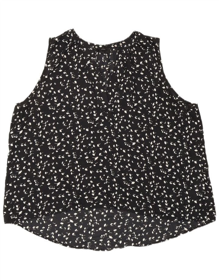 Bluză fără mâneci 365 pentru femei J. CREW UK 20 2XL Negru Floral Poliester