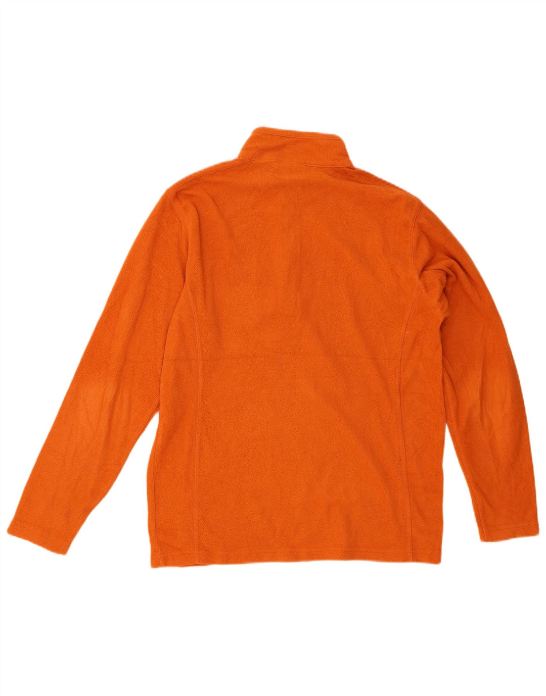 COLUMBIA Mens Zip Neck Fleece Jumper Small Orange Polyester