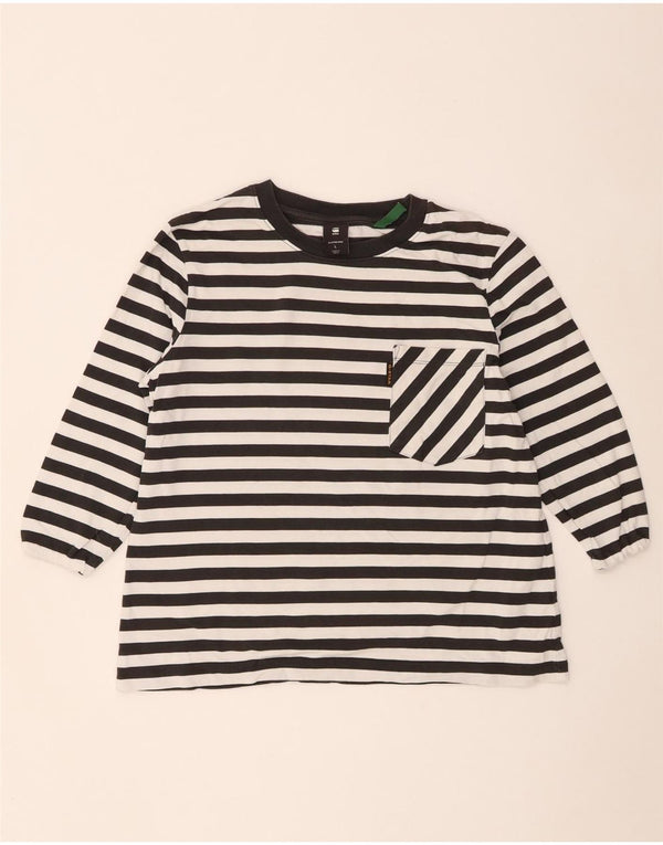 Top pentru femei G-Star cu mâneci 3/4 UK 16 mare, bumbac cu dungi negre
