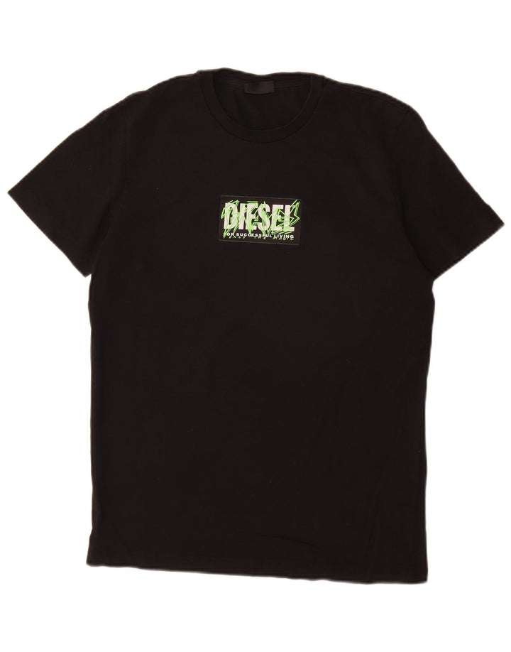 Tricou grafic pentru bărbați Diesel Top mic, negru, bumbac