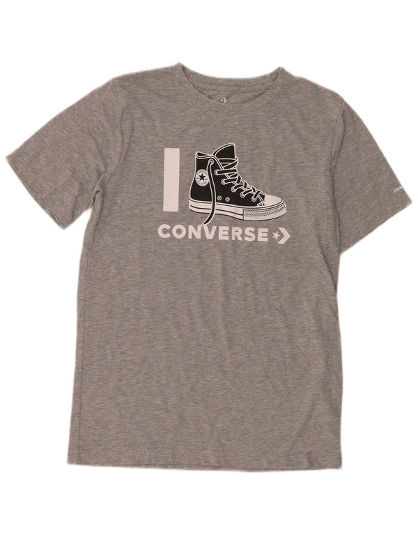 Tricou grafic Converse pentru băieți Top 13-14 ani XL bumbac cu pete gri