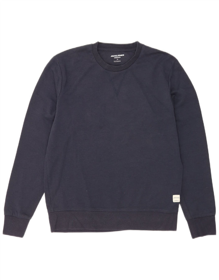 Pulover pentru bărbați Jack & Jones Pulover mediu din bumbac bleumarin