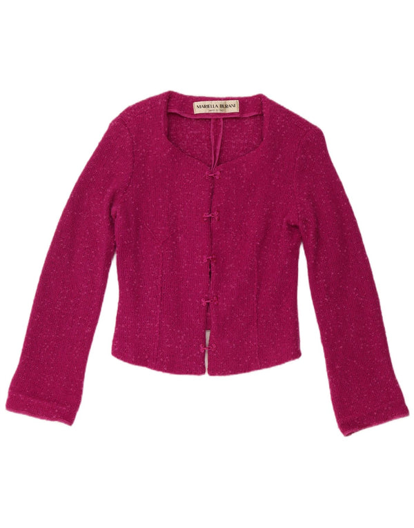 Mariella Burani Pulover Bolero pentru femei UK 14 Lână virgină mare burgundă