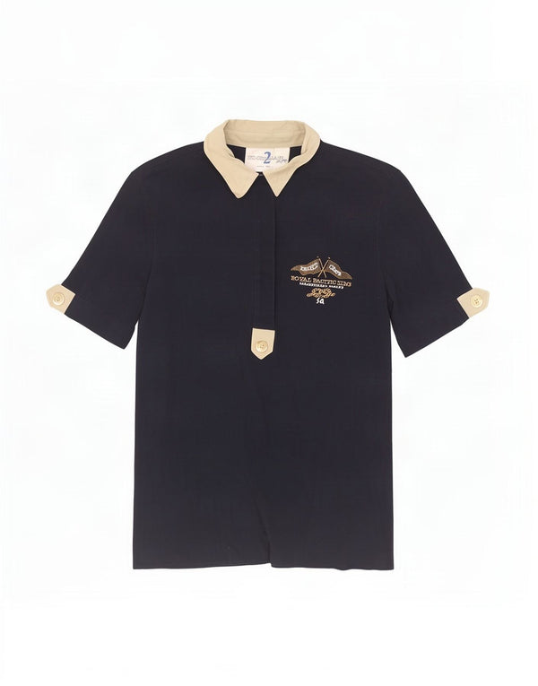 St. Germain Tricou Polo Des Pres pentru femei IT 44 Medium Bleumarin Colorblock