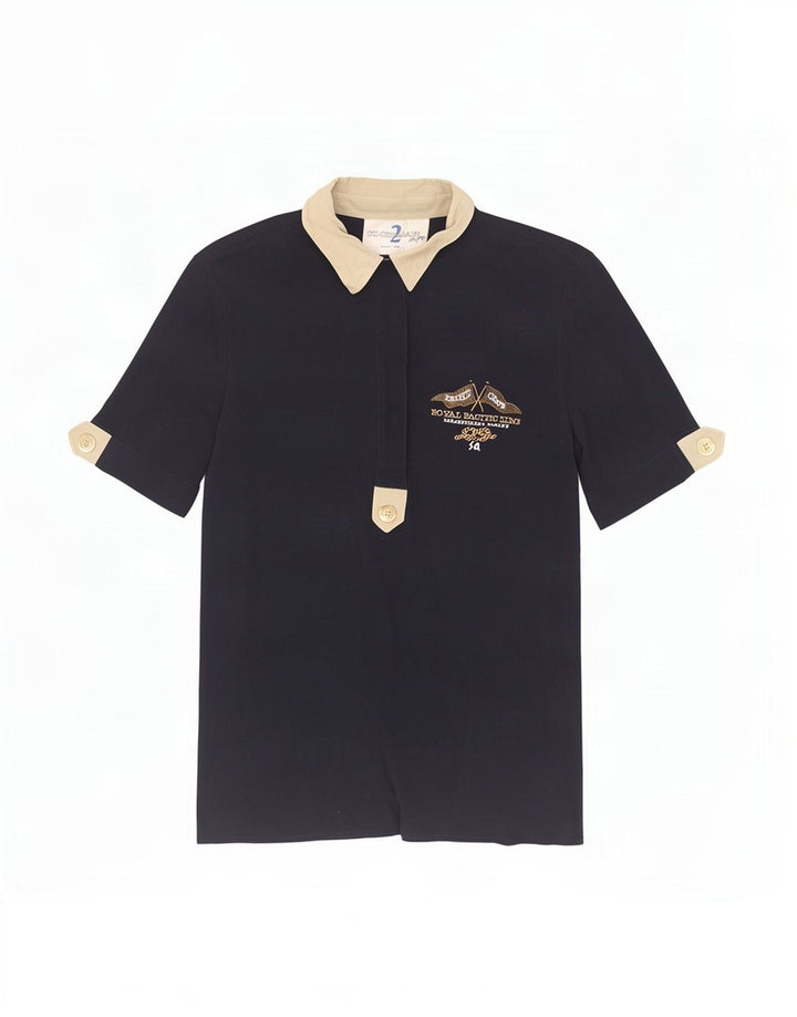 St. Germain Tricou Polo Des Pres pentru femei IT 44 Medium Bleumarin Colorblock