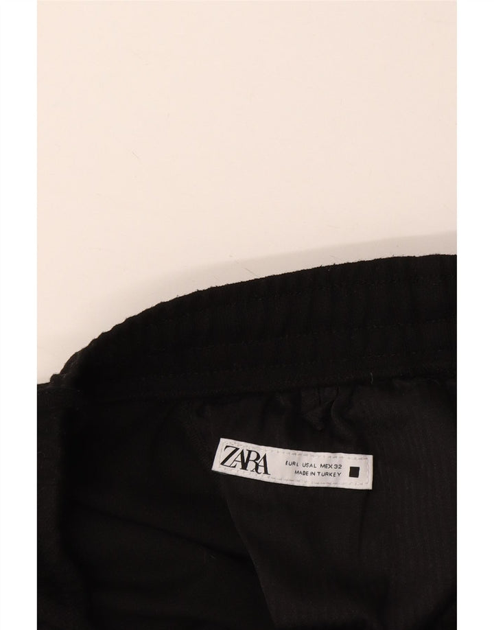 Pantaloni chino conici pentru femei Zara UK 16 Large W32 L27 Negru