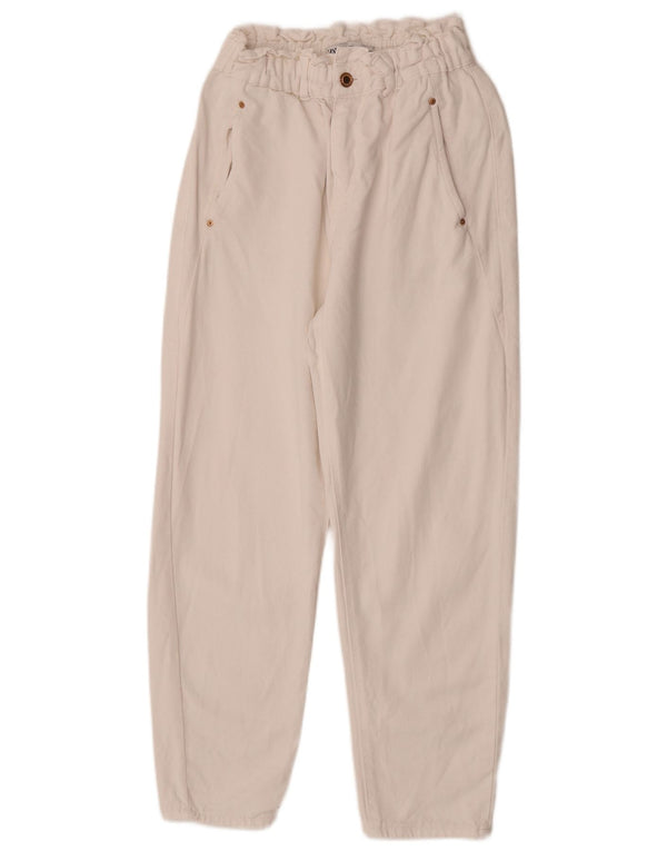 Blugi conici pentru femei Zara EU 36 XS W26 L25 Bumbac alb