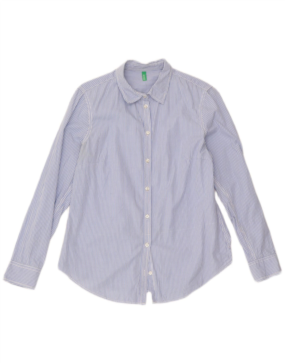 Cămașă Benetton pentru femei UK 12 Medium Blue Gingham