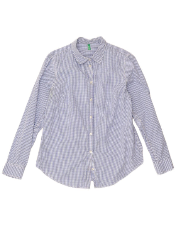 Cămașă Benetton pentru femei UK 12 Medium Blue Gingham