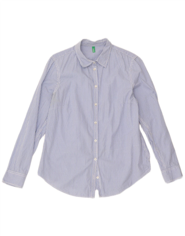 Cămașă Benetton pentru femei UK 12 Medium Blue Gingham