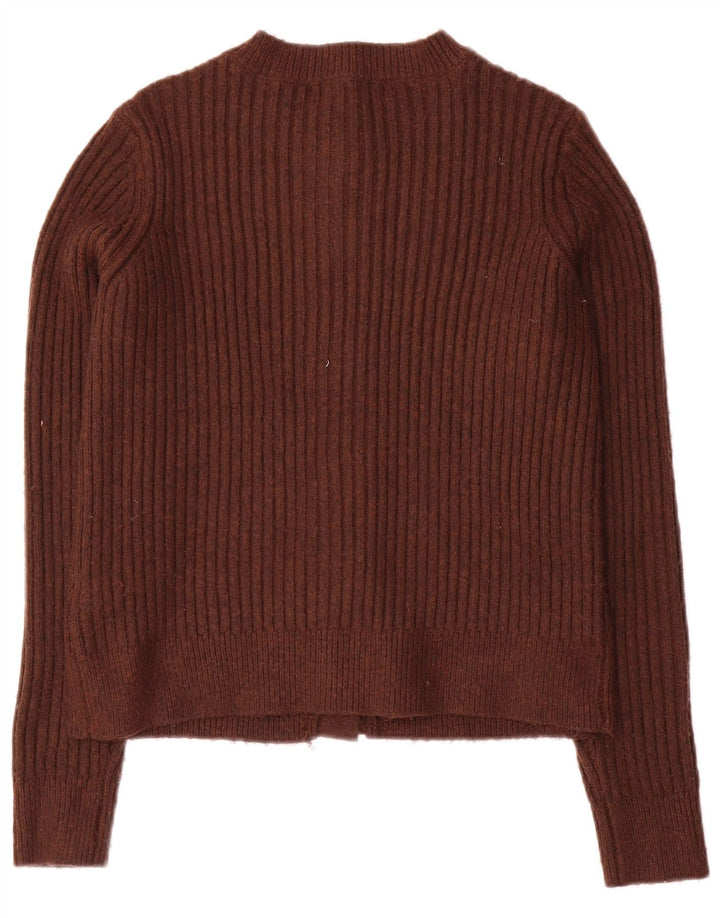 Marks & Spencer Pulover Crop Cardigan pentru femei UK 10 Poliester maro mic