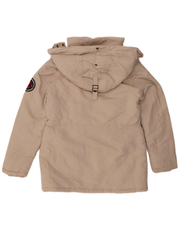 Jachetă parka cu glugă Superdry pentru femei UK 12 Bej mediu