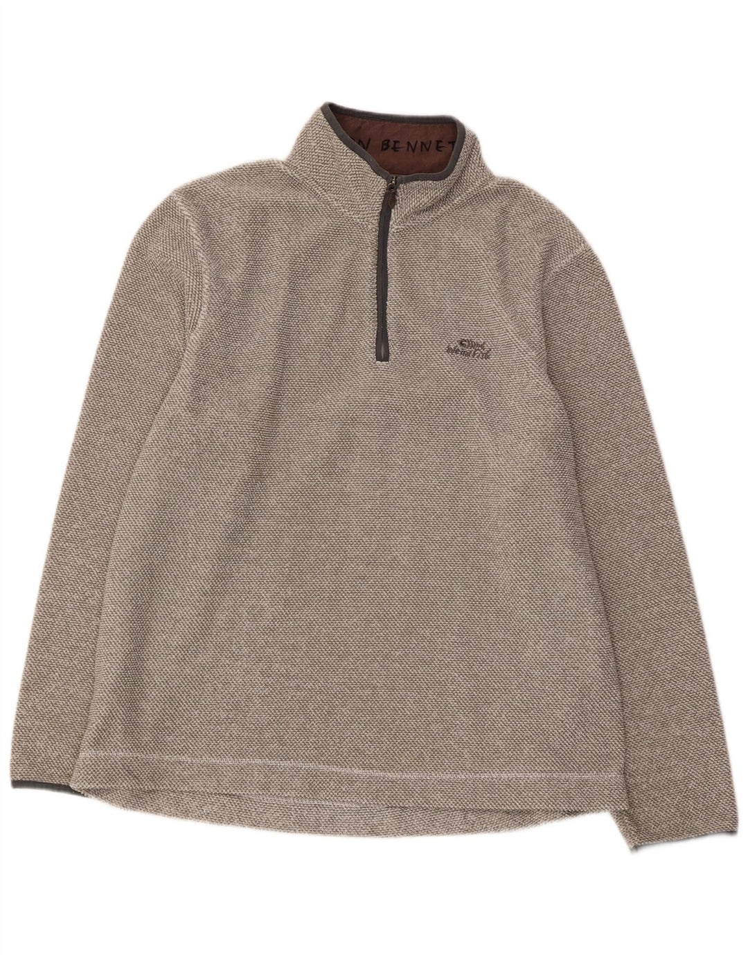 WEIRD FISH Pulover pentru bărbați, cu fermoar și gât, poliester XL, gri