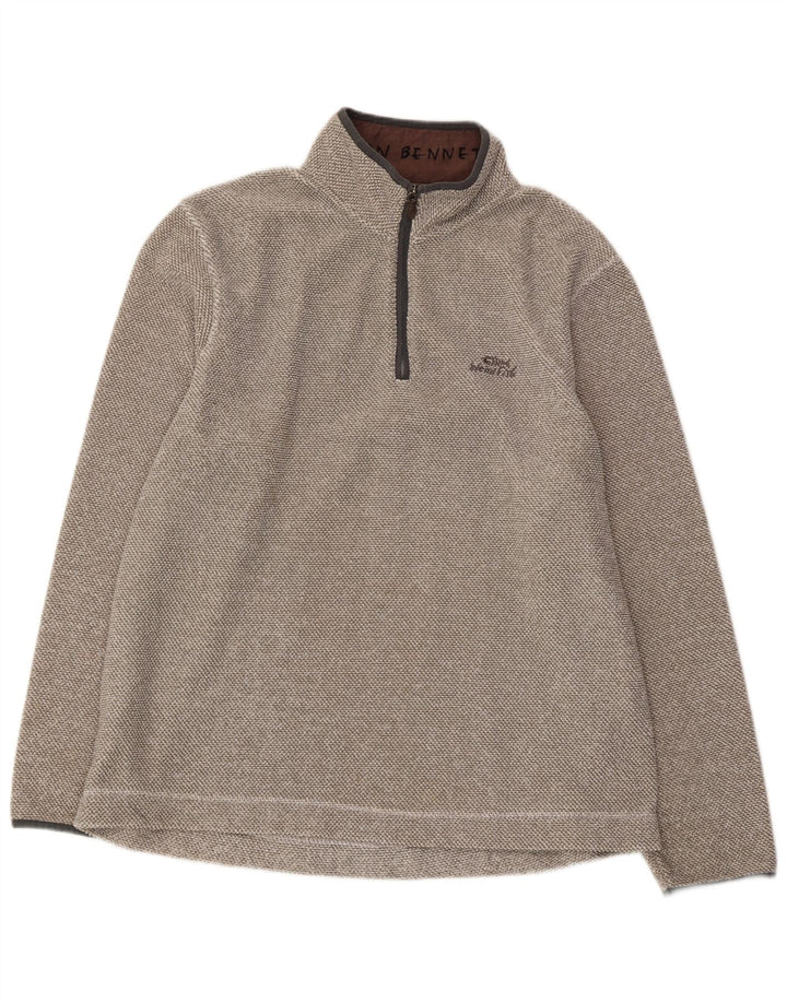 WEIRD FISH Pulover pentru bărbați, cu fermoar și gât, poliester XL, gri