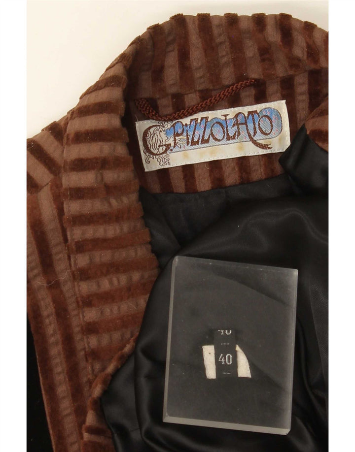 Blazer Vintage pentru femei cu 2 nasturi supradimensionat, EU 40, maro mediu, cu dungi