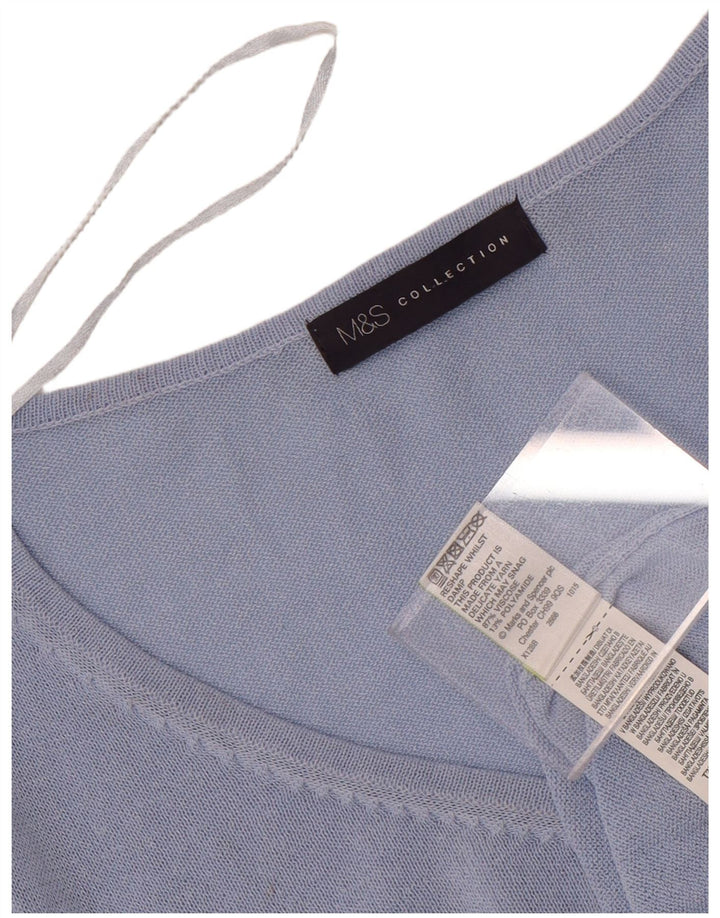 Marks & Spencer Top pentru femei cu mânecă lungă UK 8 Small Blue Viscose