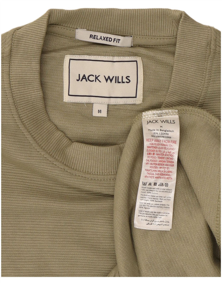 JACK WILLS Top relaxat pentru bărbați cu mânecă lungă din bumbac verde mediu