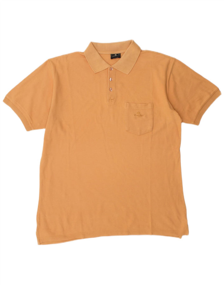 VINTAGE Mens Polo Shirt Large Orange Cotton
