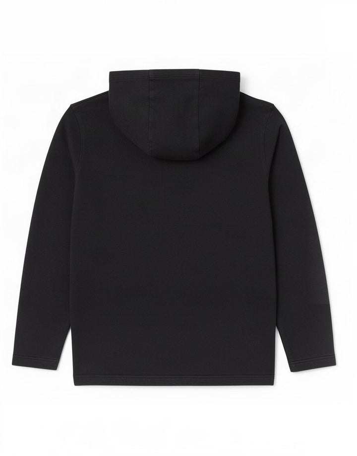 Top cu glugă pentru bărbați Nike cu mânecă lungă, bumbac mediu negru