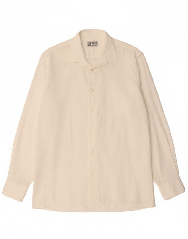 Vintage Mens Shirt Medium White Cotton