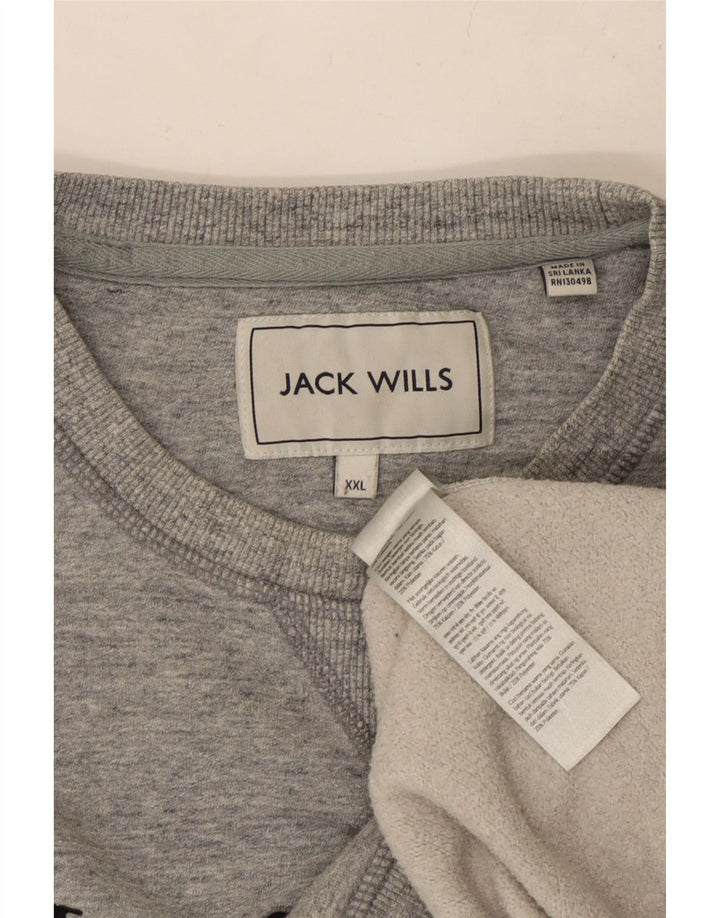 JACK & JONES Pulover grafic pentru bărbați, 2XL, bumbac cu pete gri