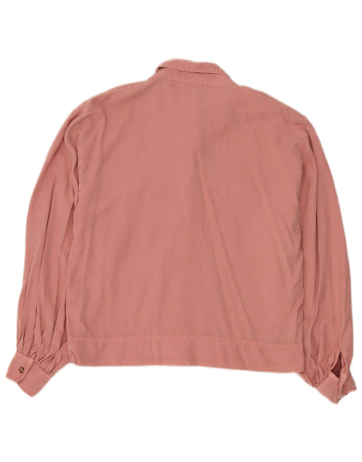 Topshop Cămașă supradimensionată pentru femei UK 10 Lyocell roz mic