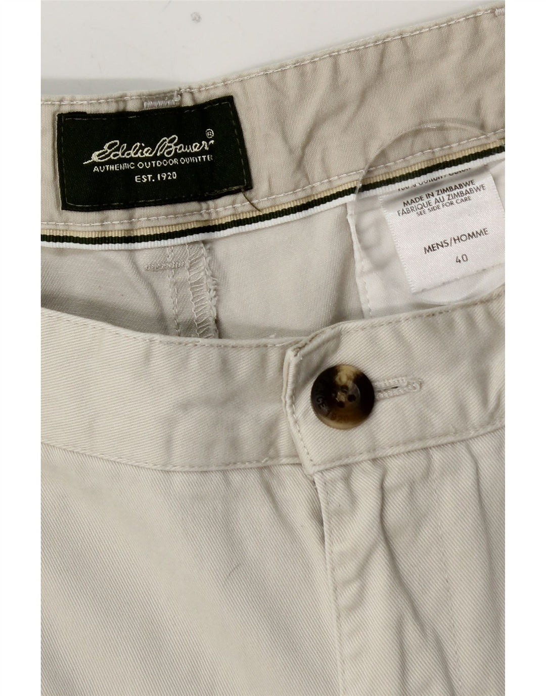 EDDIE BAUER Pantaloni scurți chino pentru bărbați W40 XL, bumbac alb