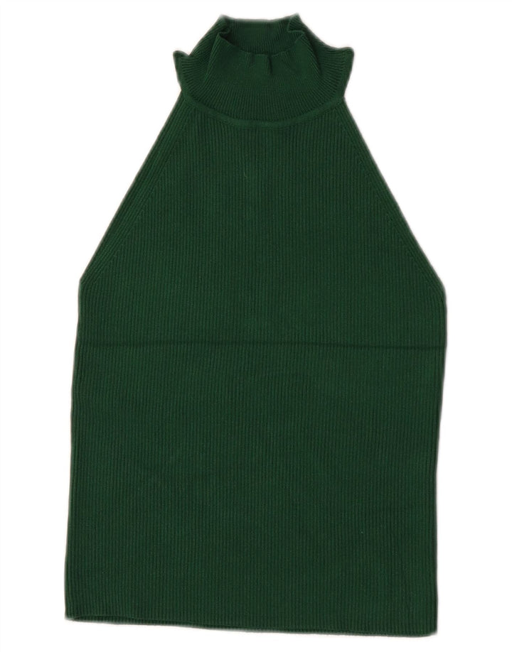 Top Crop Halter pentru femei Zara UK 8 Small Green