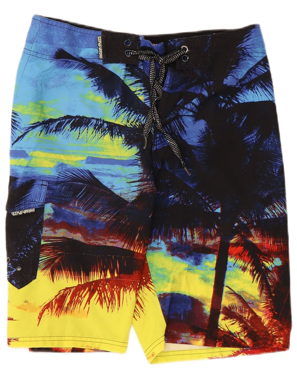 Vintage Mens Swimming Shorts Small  Multicoloured Colourblock Hawaiian