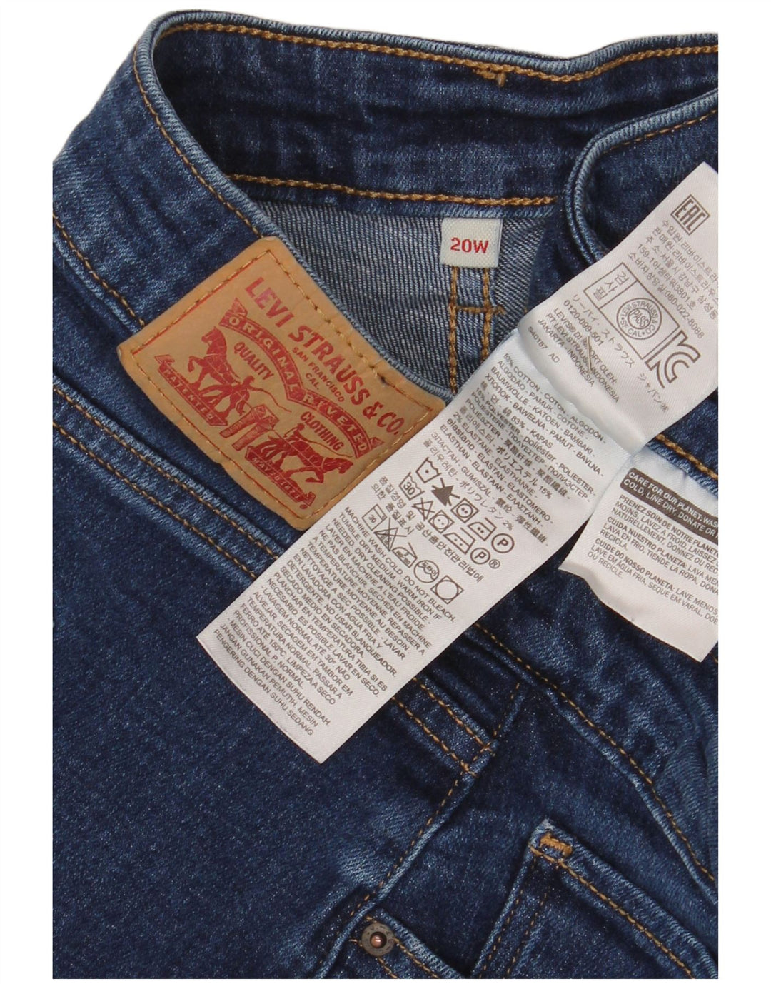 Pantaloni scurți din blugi pentru femei LEVI'S US 20 3XL W40 Bumbac bleumarin