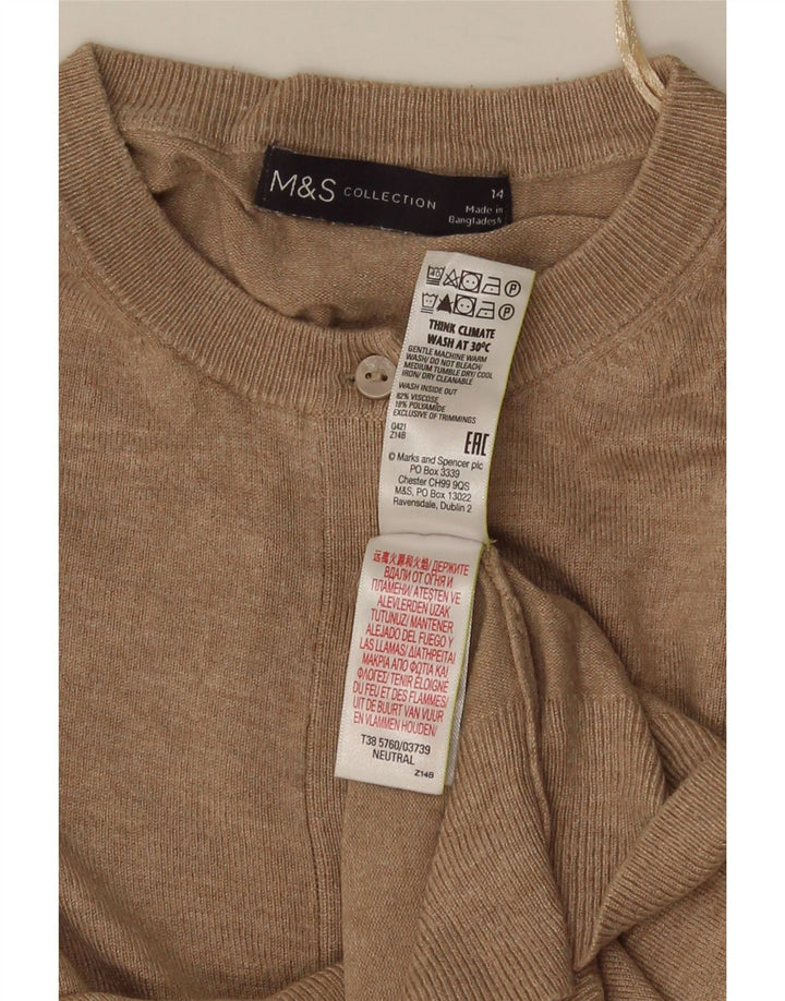 Pulover pentru femei Marks & Spencer Crop Cardigan UK 14 Medium Beige Viscose