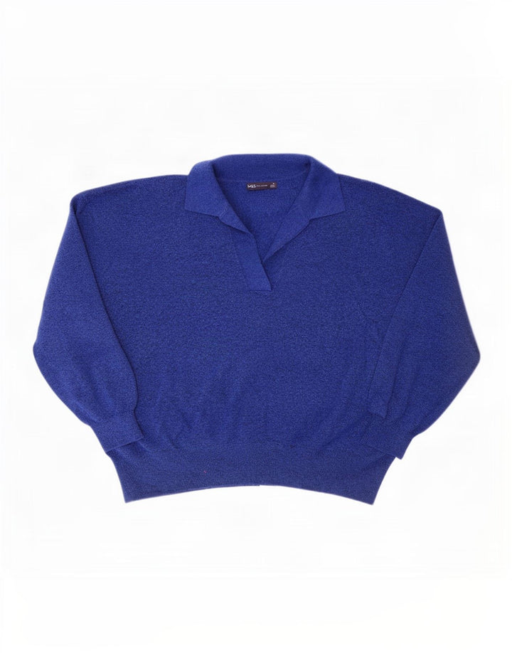 Pulover pentru bărbați Marks & Spencer, cu gât polo, XL, poliester albastru