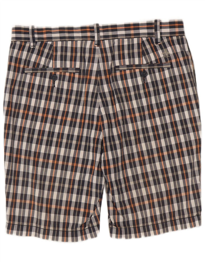 Pantaloni scurți chino pentru bărbați Penguin W32, bumbac cu carouri medii, multicolore