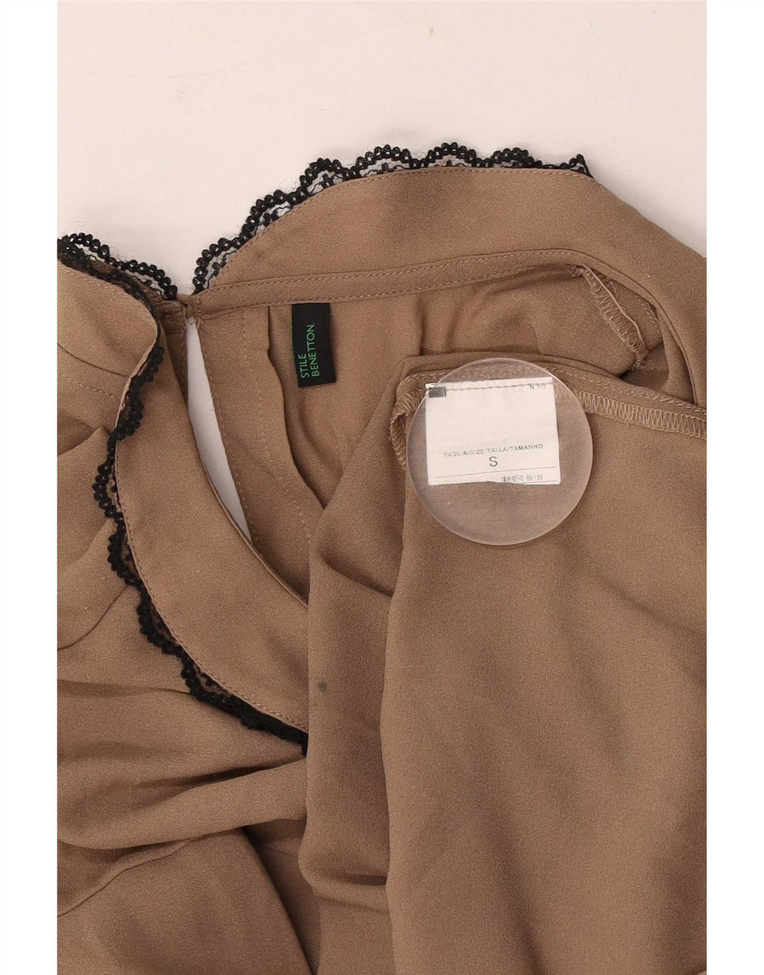 Bluză pentru femei Benetton Top UK 10 Small Beige Poliester