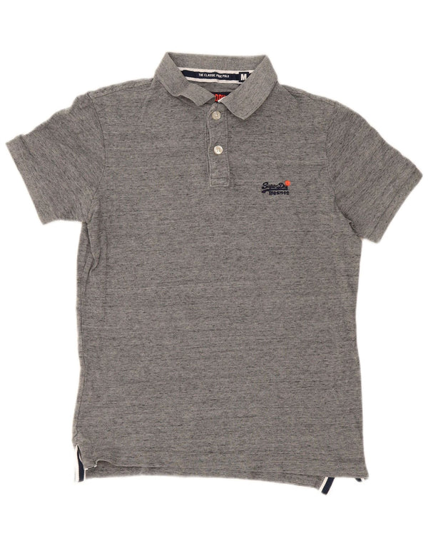 Cămașă polo Superdry pentru bărbați, gri mediu pete