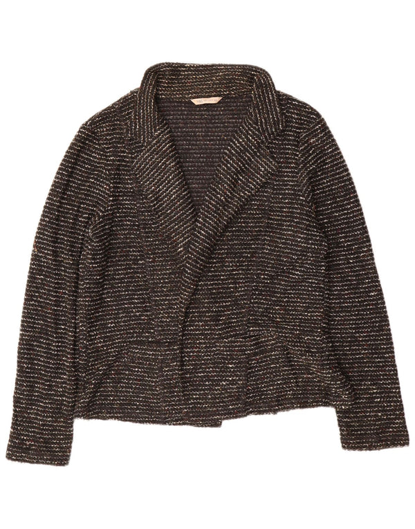 Pulover cardigan deschis pentru femei Marks & Spencer UK 20 2XL Negru cu pete