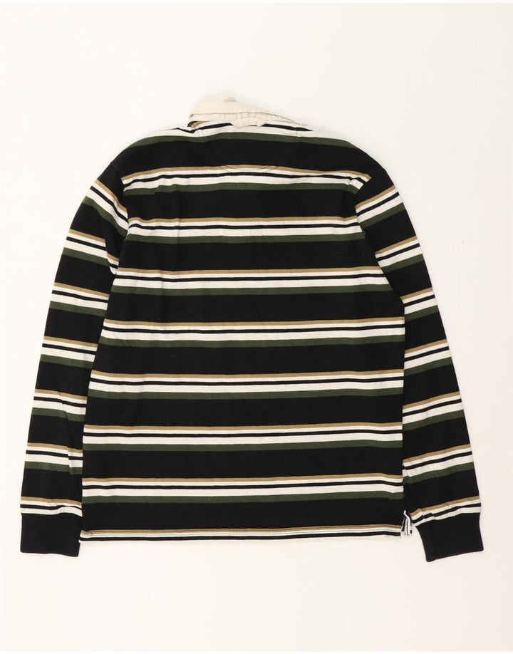 Tricou polo rugby cu mânecă lungă pentru bărbați Marks & Spencer, cu dungi negre medii