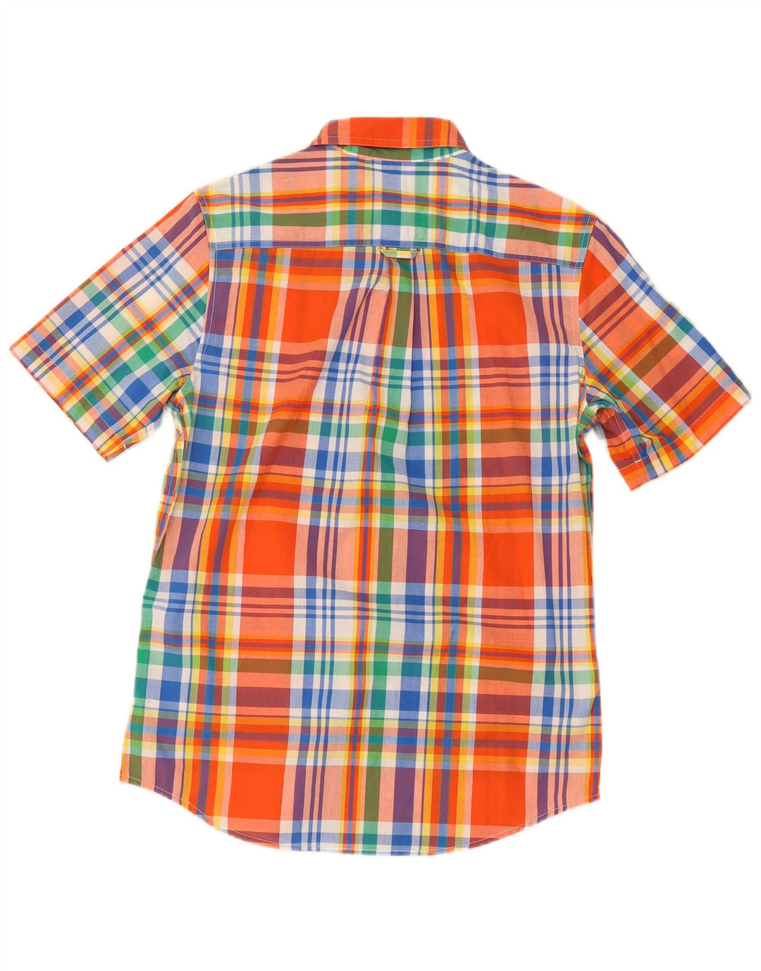 CHAPS Mens Easy Care Short Sleeve Shirt Small Multicoloured Check Cotton