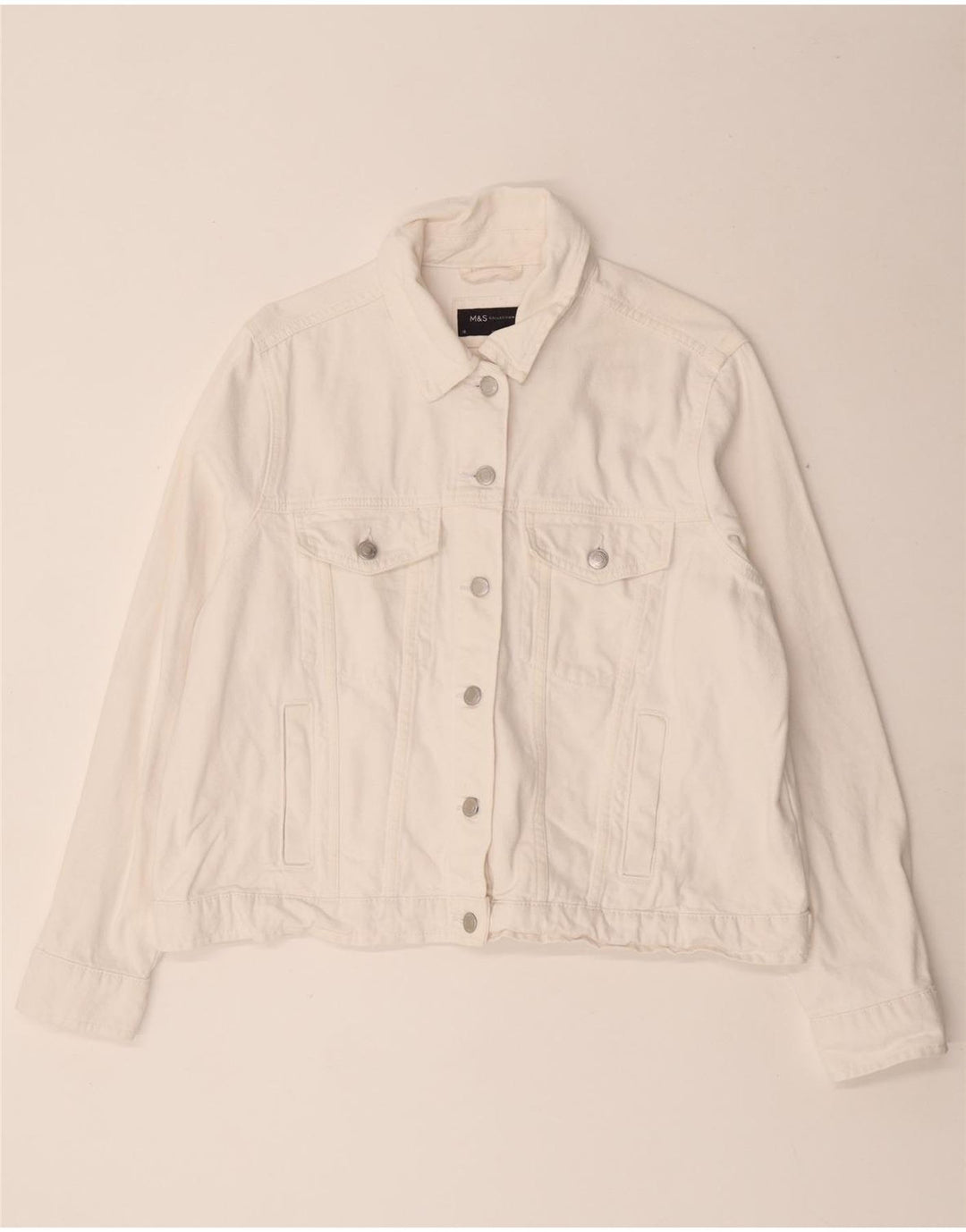 Jachetă de blugi pentru femei Marks & Spencer UK 18 XL, bumbac alb