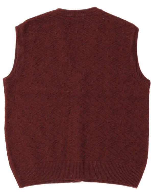 Pulover cardigan fără mâneci pentru bărbați Rasica IT 48 Chevron Burgundy mediu