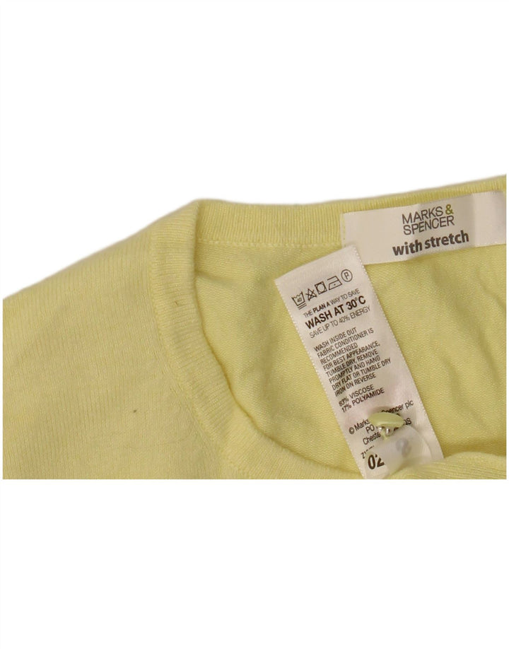Pulover cardigan pentru femei Marks & Spencer UK 12, viscoză galbenă medie