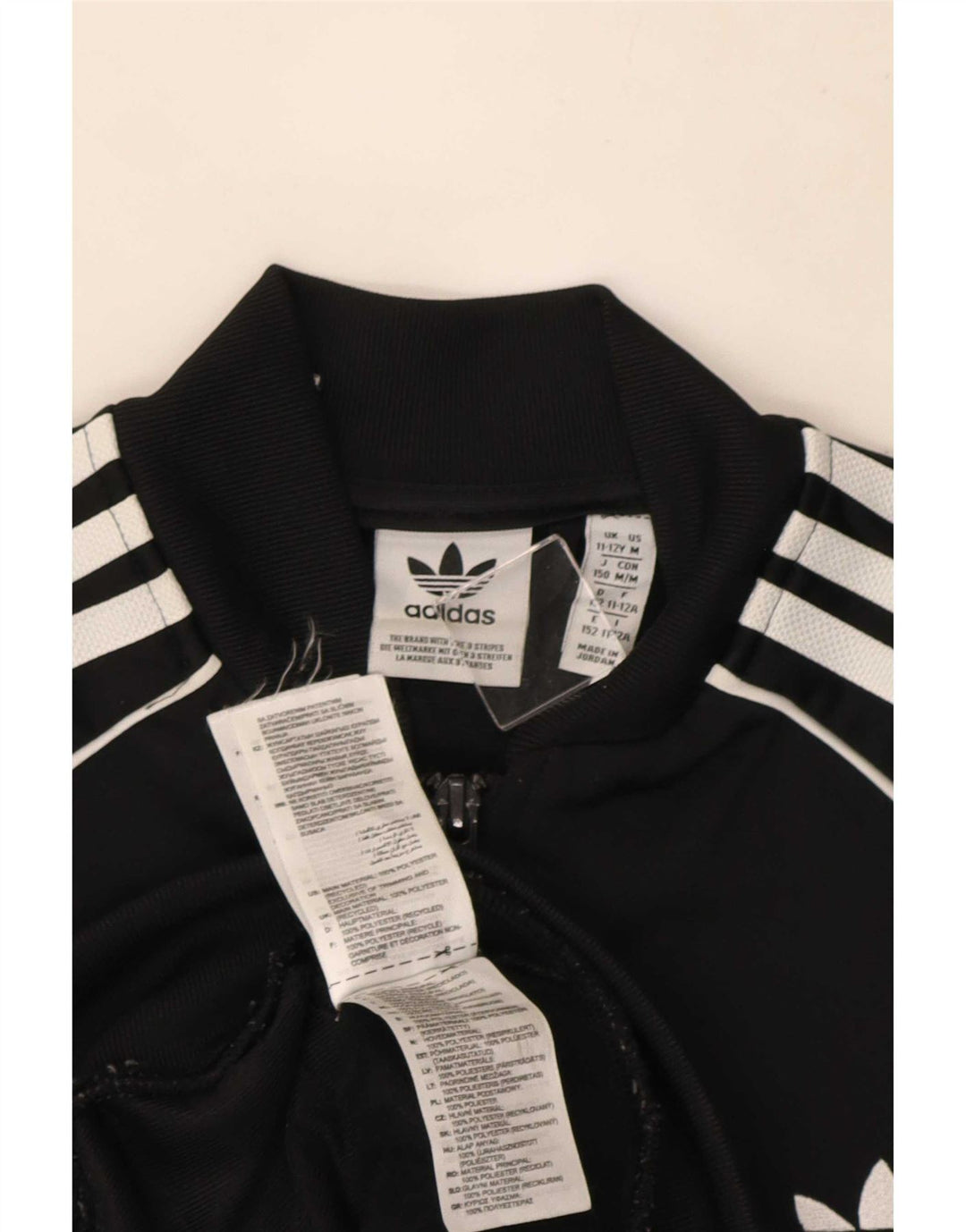 Jachetă de trening pentru băieți Adidas 11-12 ani, poliester negru