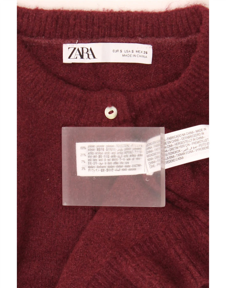 Pulover cardigan supradimensionat pentru femei Zara UK 10, poliester maro mic